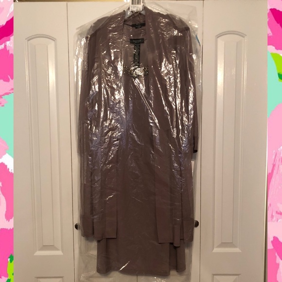 Sleeveless Jersey Dress with Illusion Panel Jacket - Picture 2 of 8